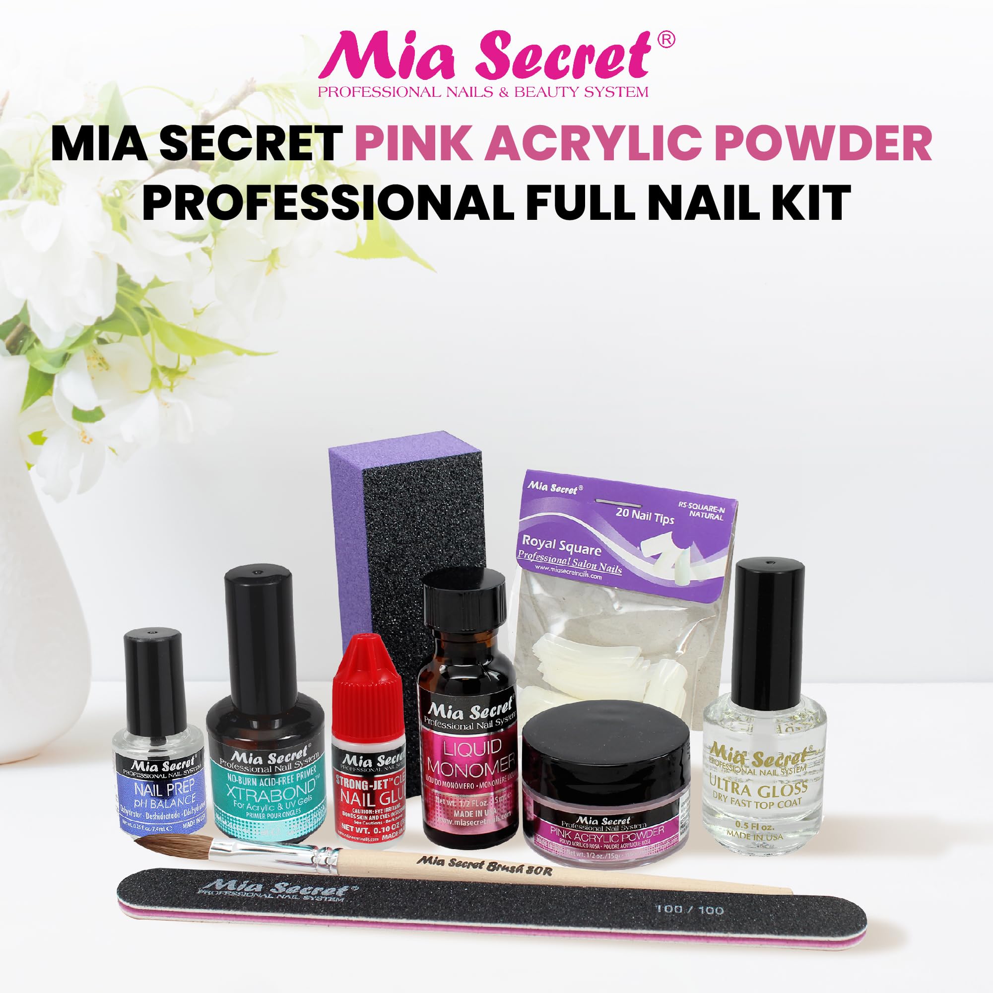 Mia Secret liquid monomer closeup showing professional-grade formula for consistent results