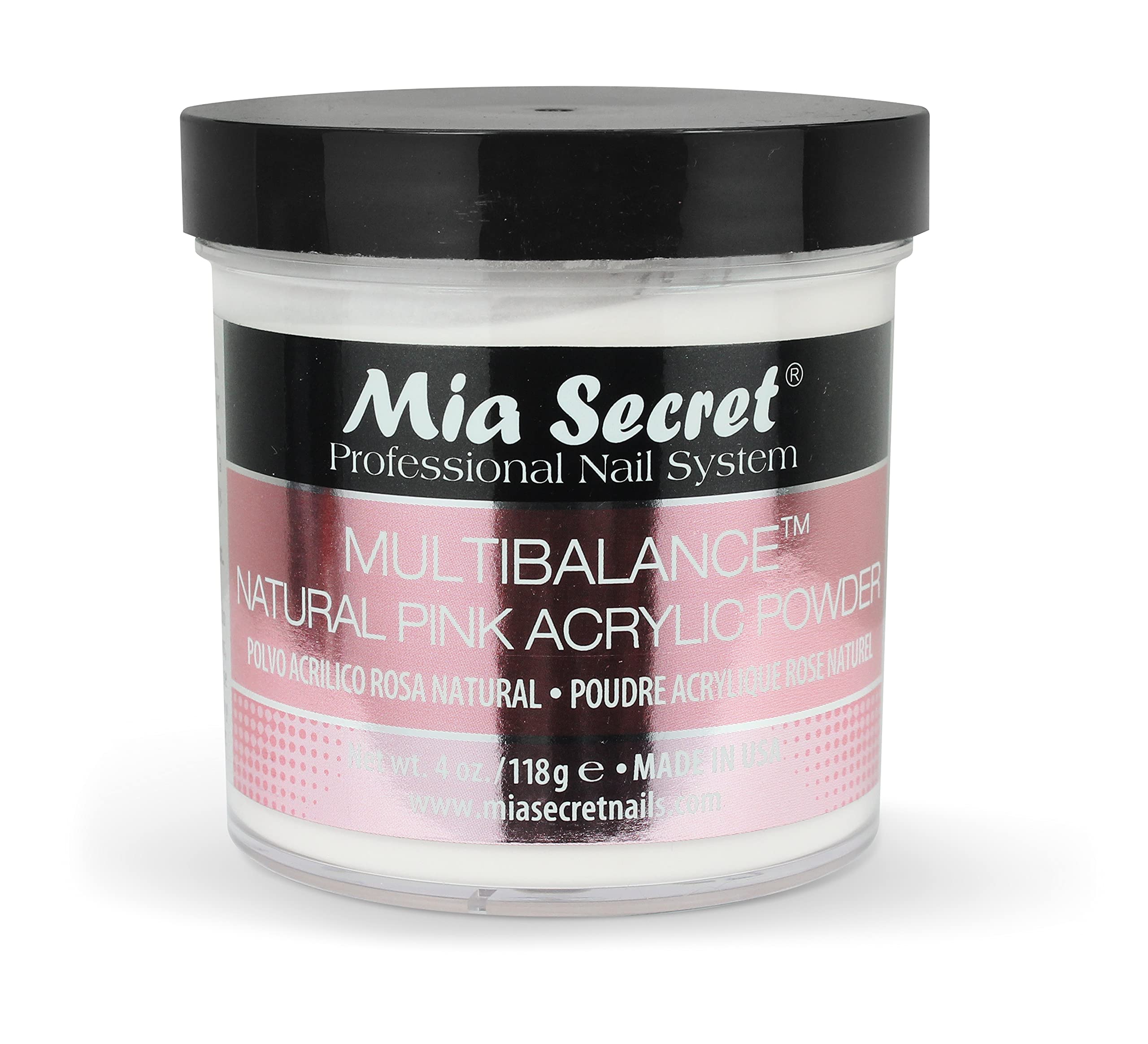 Mia Secret Multi Balance natural pink powder jar for long-lasting nails