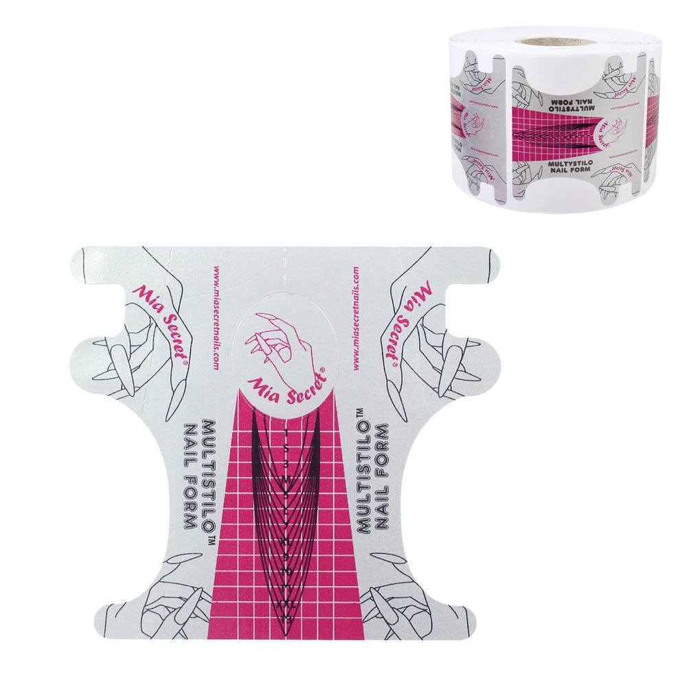 Mia Secret Multistilo premium paper nail forms for strong adhesion and smooth sculpting.