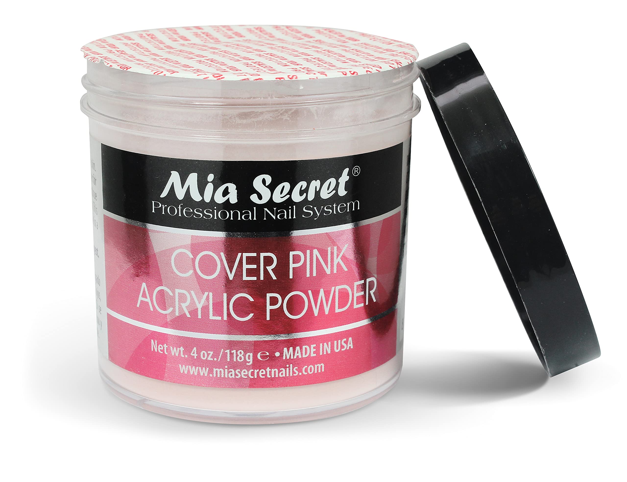 Powder texture swirl demonstrates lift-resistant potential for durable pink overlays.