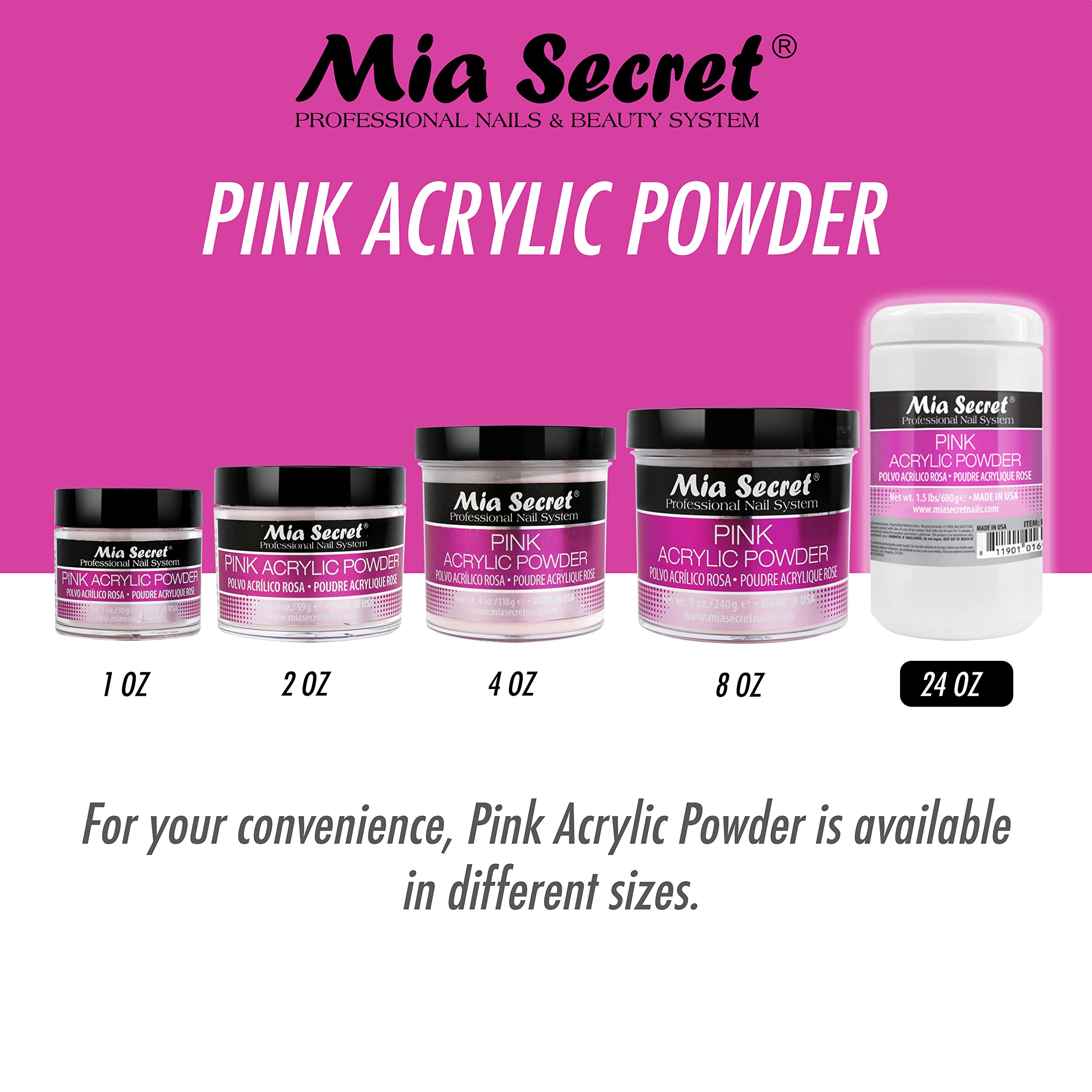 Professional salon setting with Mia Secret pink powder for reliable results