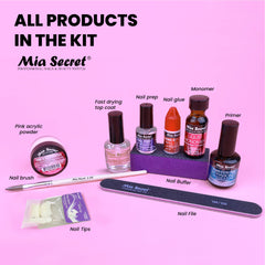 Mia Secret resealable pouch with kit contents for on-the-go manicures