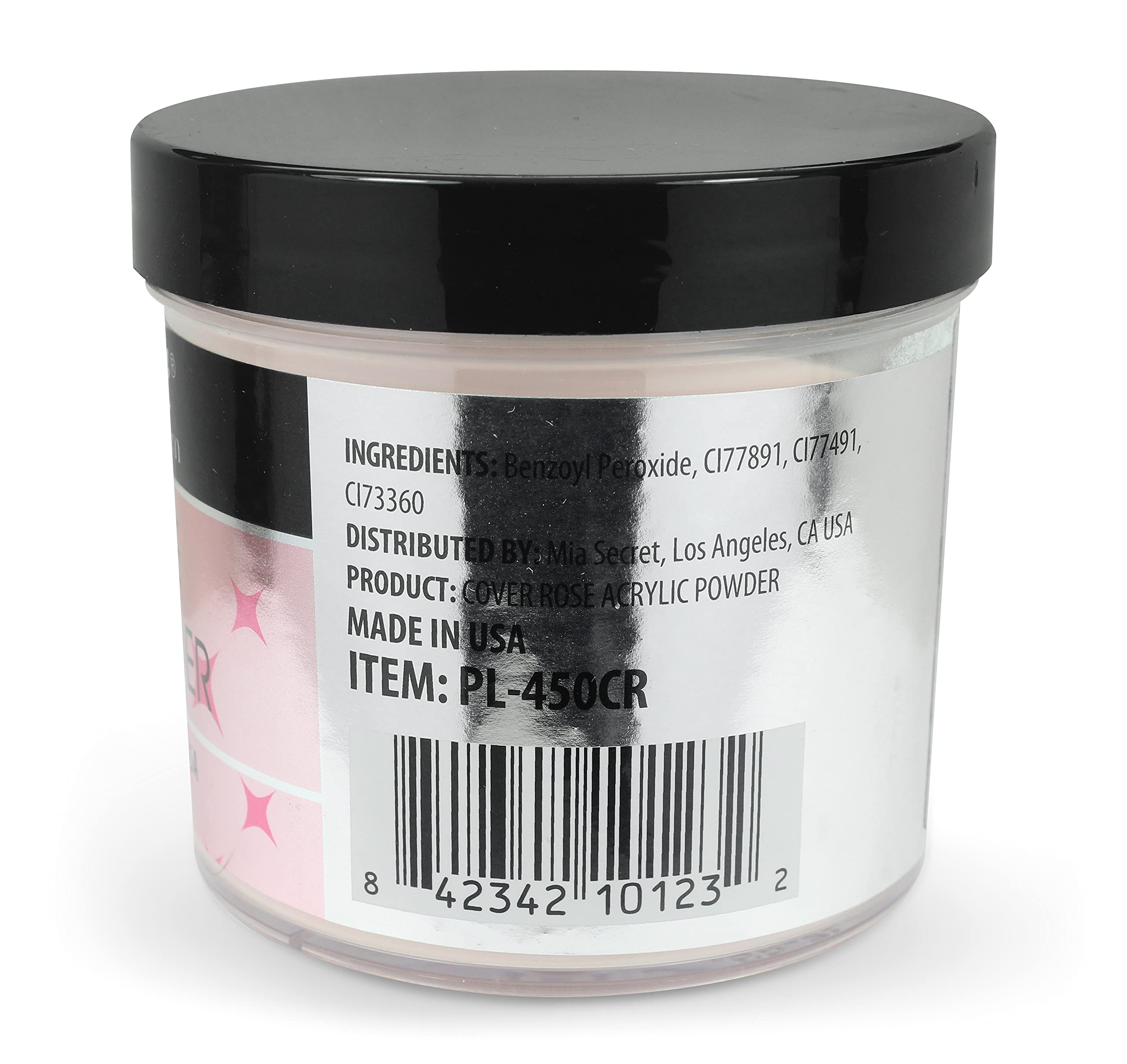 Mia Secret Rose cover acrylic powder application closeup showing ideal consistency.