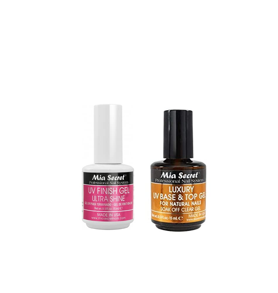 Mia Secret UV Finish Gel Ultra Shine top coat for a long-lasting, high-gloss manicure.