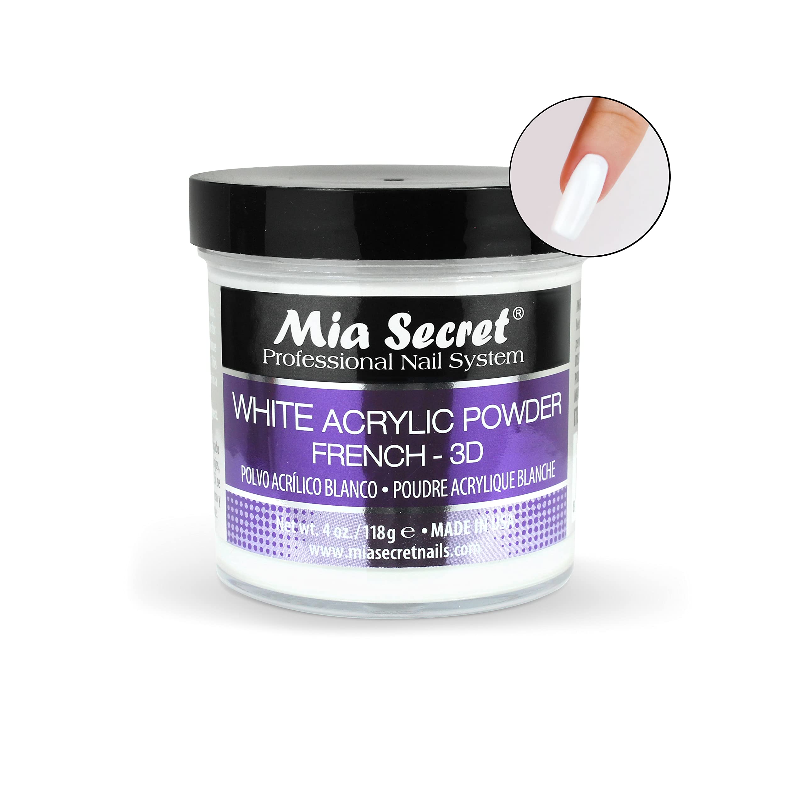 Mia Secret White Acrylic Powder enabling precise 3D nail art sculpting.