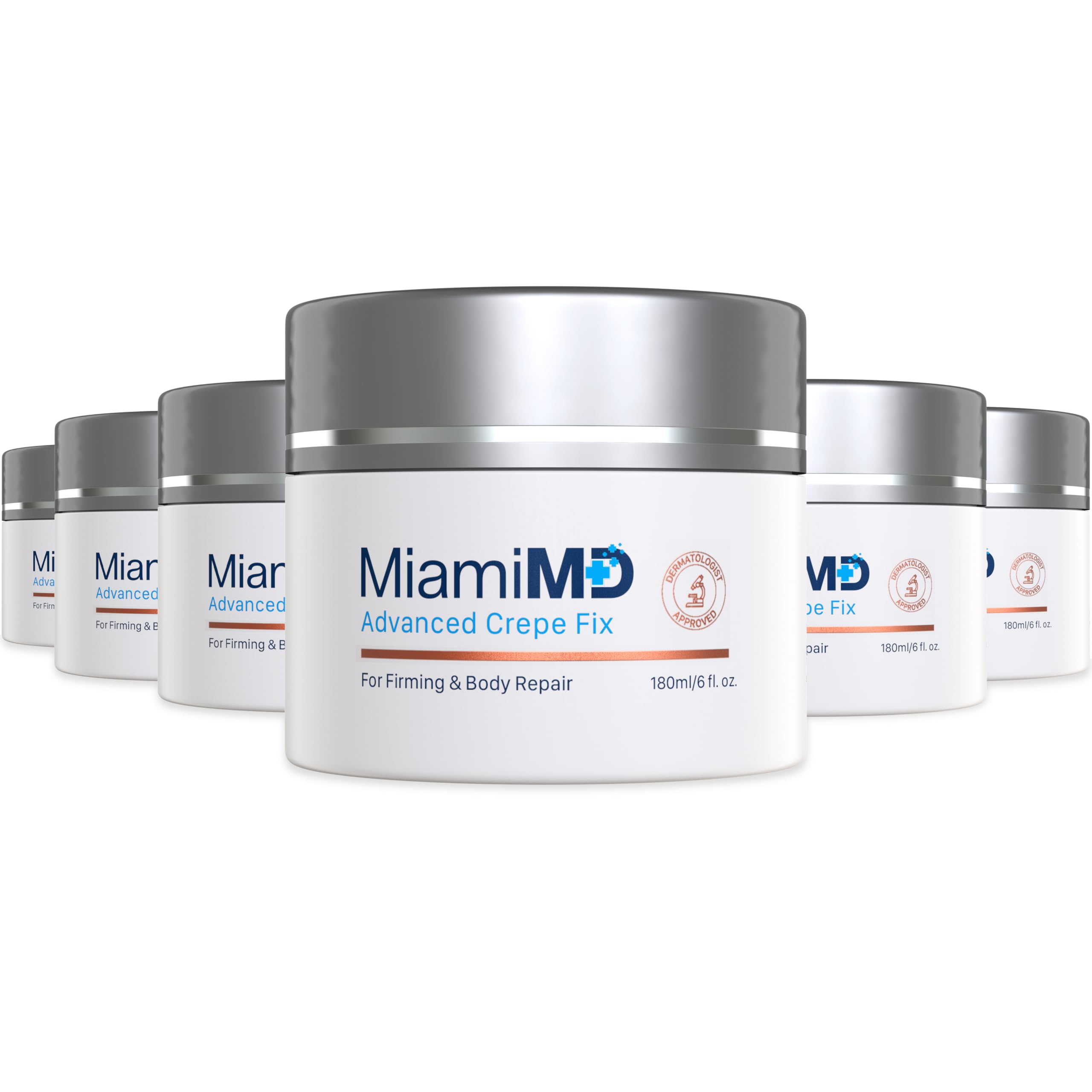 MiamiMD Advanced Crepe Fix bottle pour for easy daily body application.