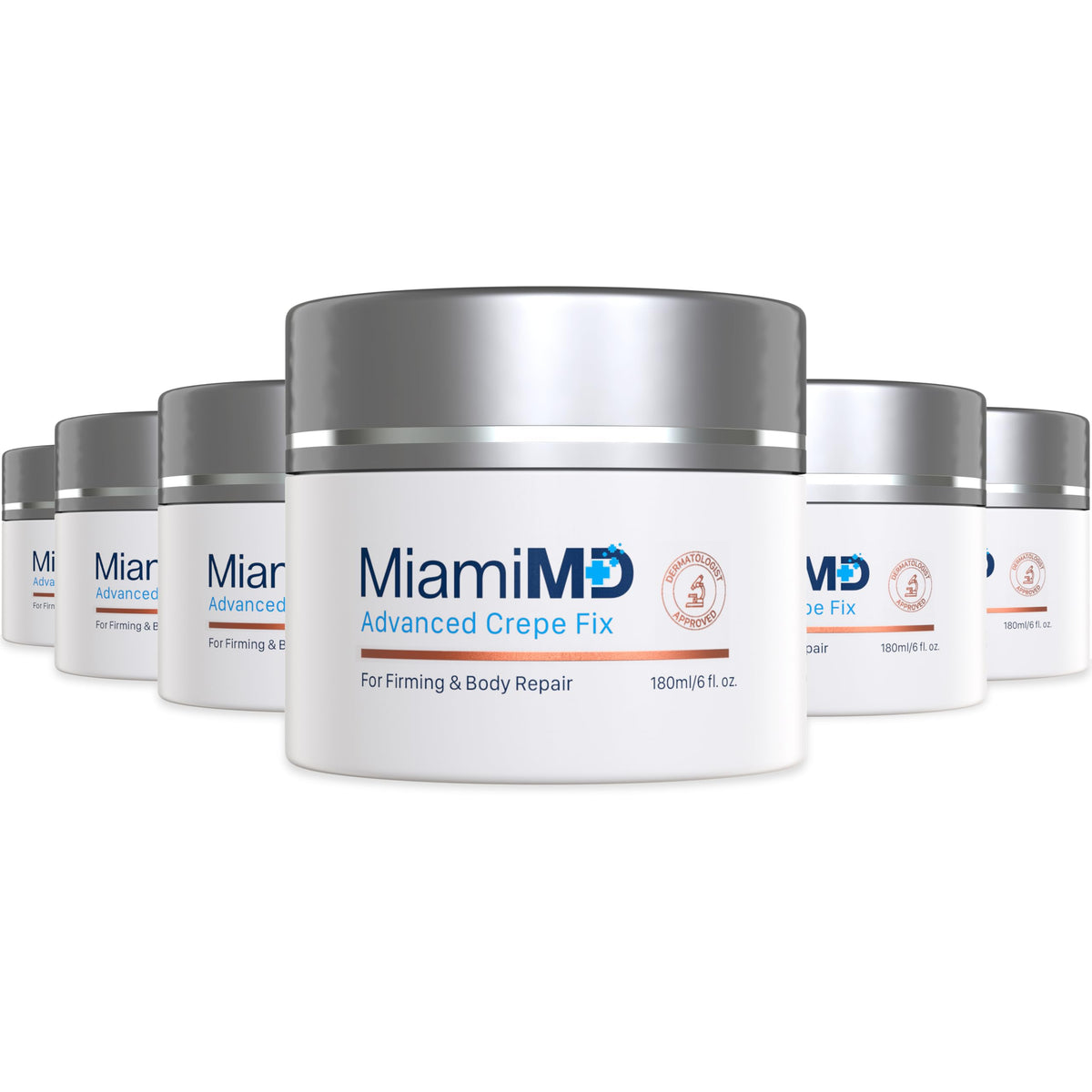MiamiMD Advanced Crepe Fix bottle pour for easy daily body application.