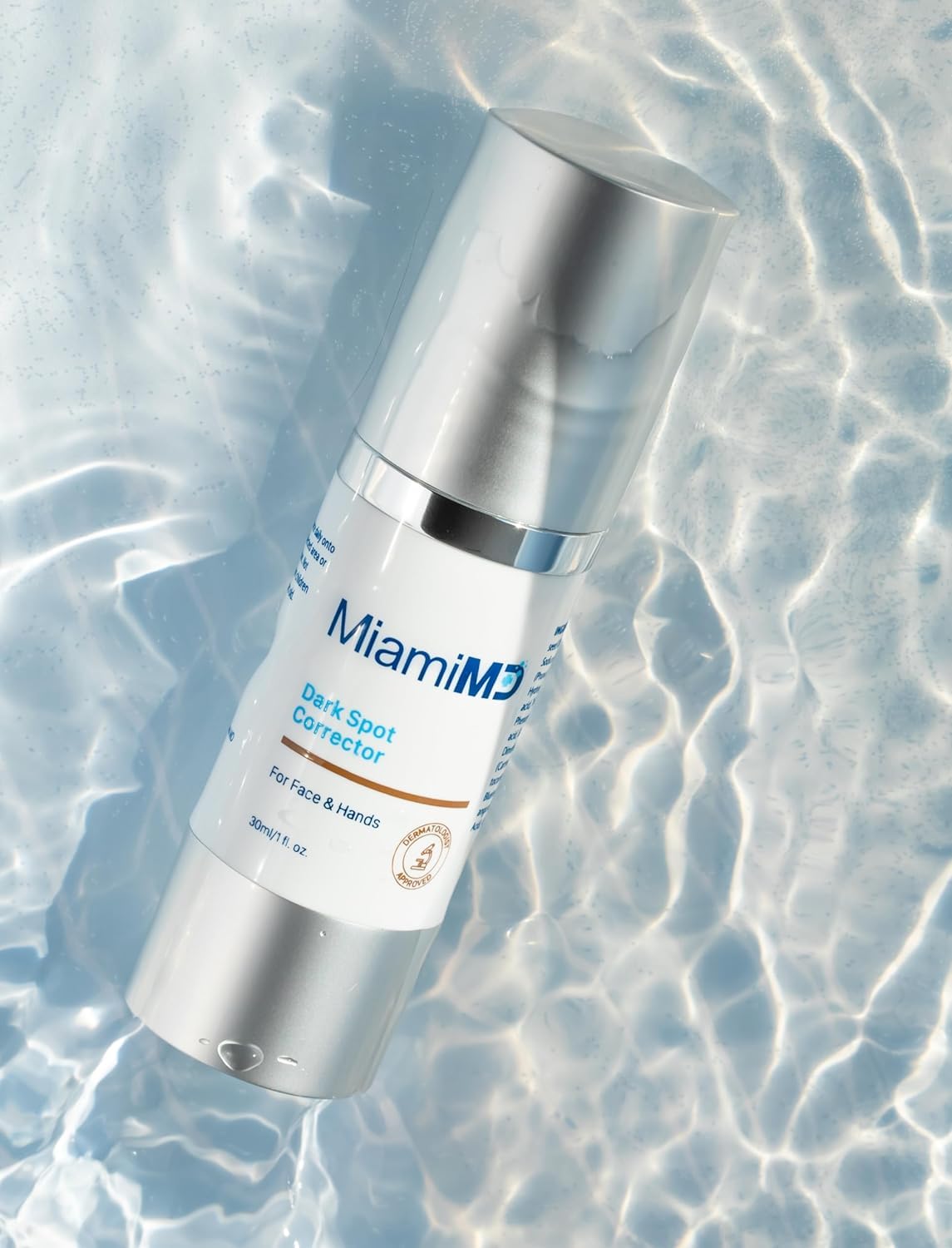 MiamiMD Dark Glow Renewal Serum ingredients highlighted for brightening.