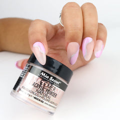 Nail application scene with Mia Secret Cover Natural powder delivering even coverage