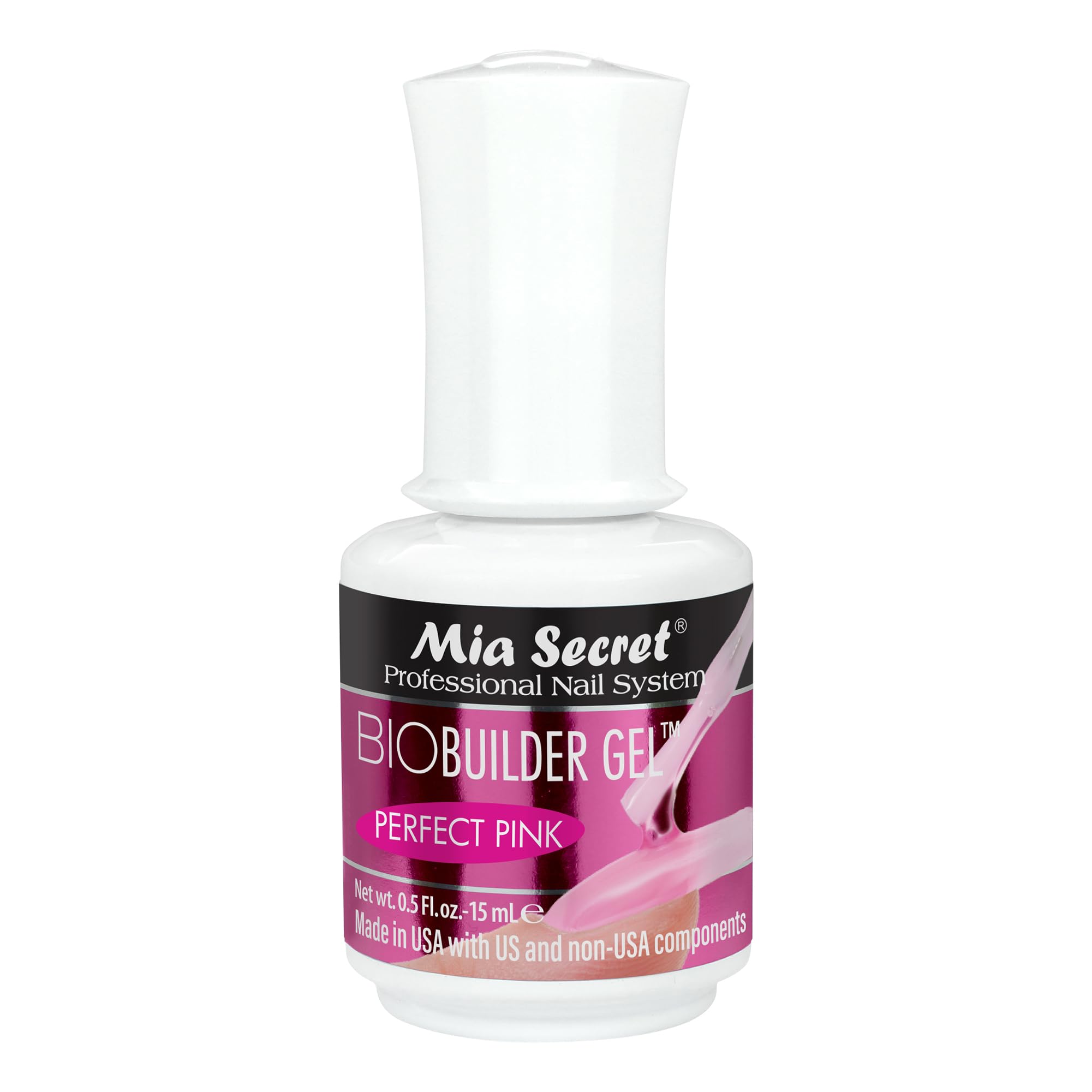 Mia Secret Bio Builder Gel Perfect Pink bottle for natural pink overlays