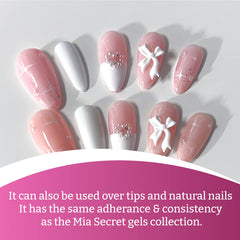 Mia Secret Bio Builder Gel Perfect Pink swatches display translucent pink shade