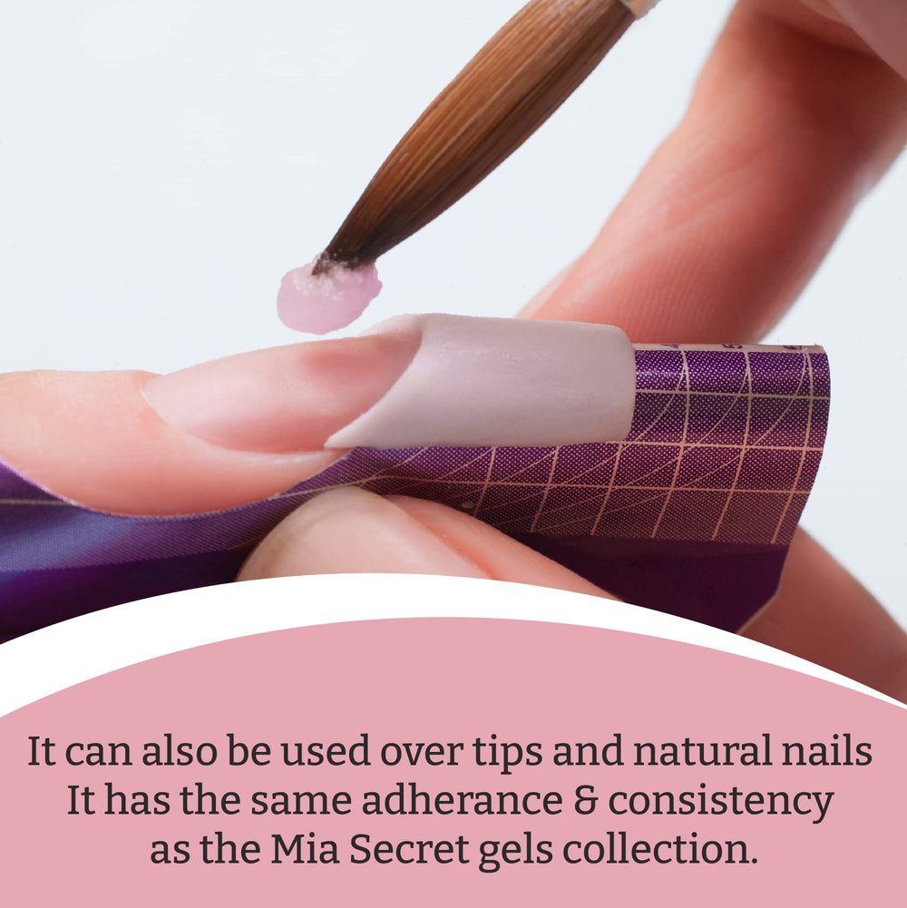 Tips application with Mia Secret gel demonstrates easy adhesion and shaping