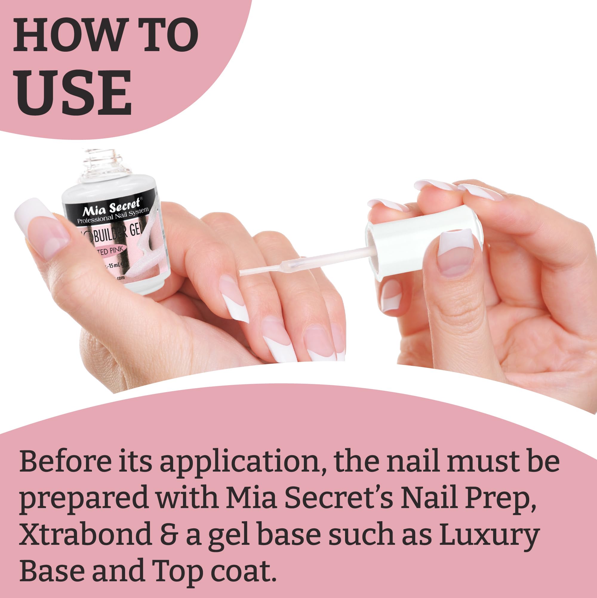 Prep-ready surface with Nail Prep and Xtrabond prep steps