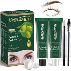 MIBYLEN lash and brow color kit with olive oil packaging, for safe, long-lasting color at home.
