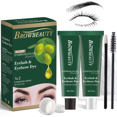 MIBYLEN lash-brow color kit setup with olive oil for easy at-home use