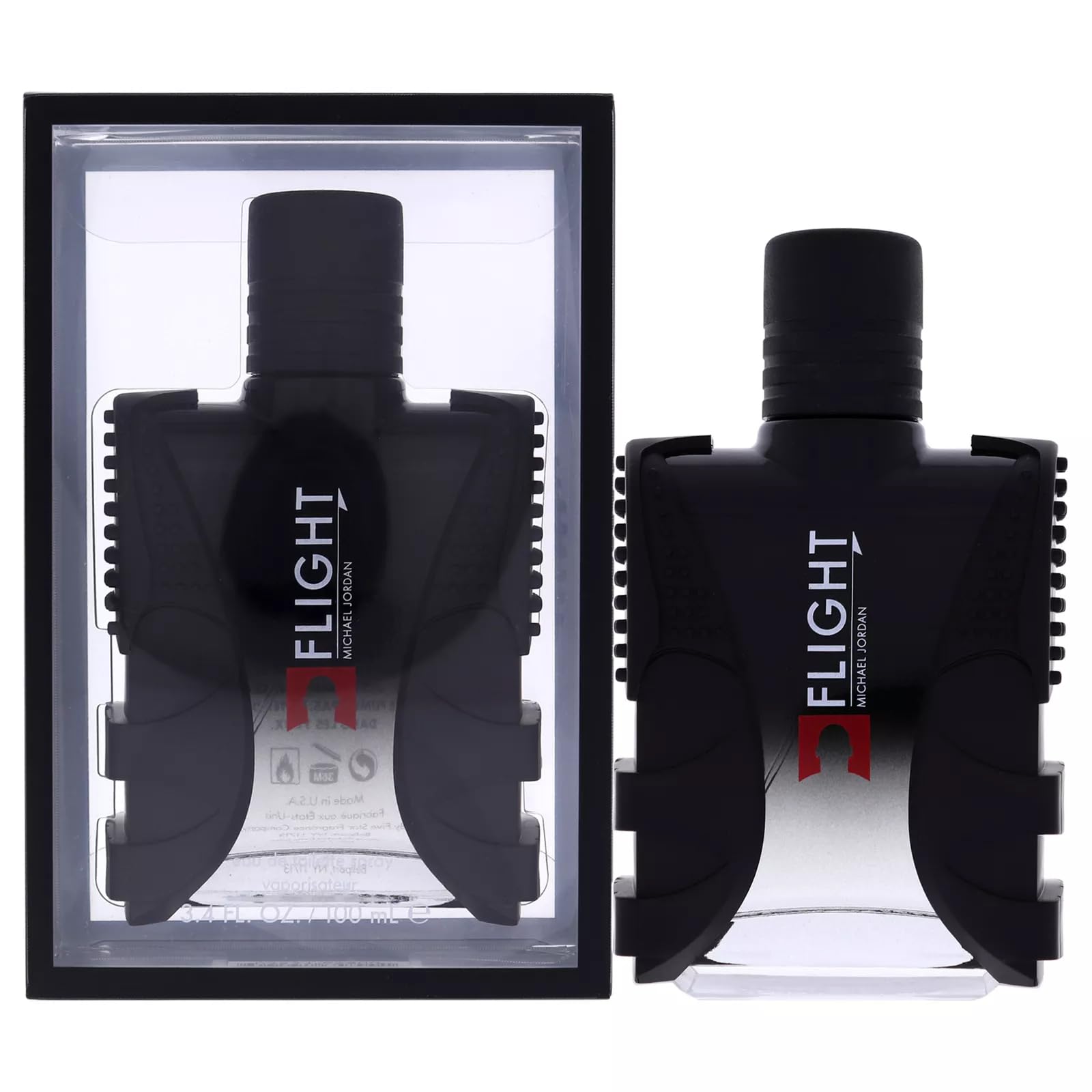Michael Jordan Flight bottle front view highlighting sleek design for confident daily wear.