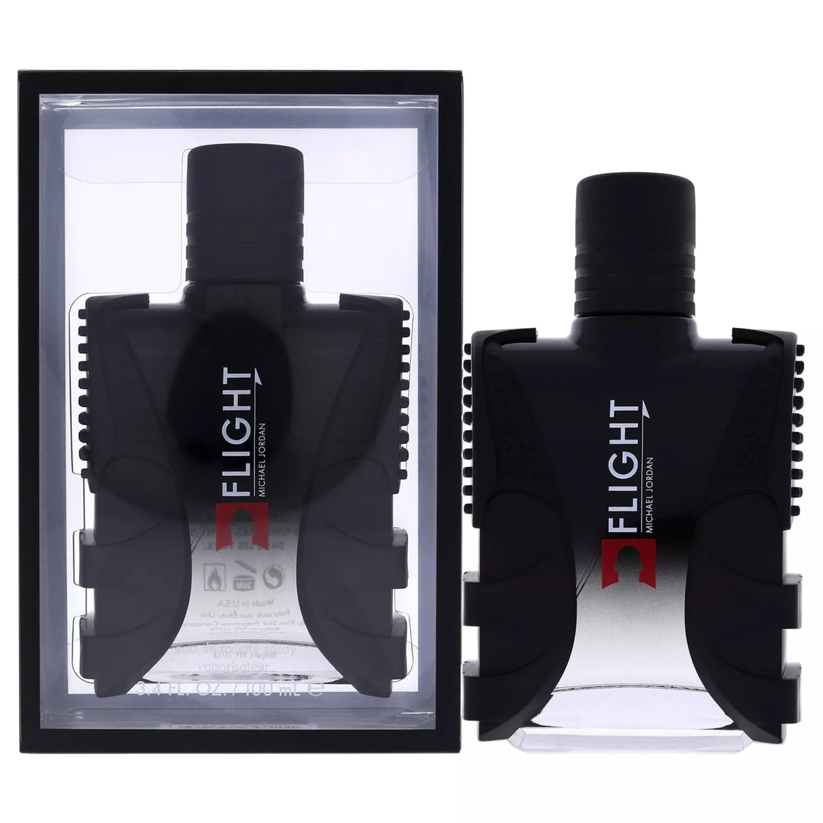 Michael Jordan Flight bottle front view highlighting sleek design for confident daily wear.