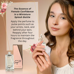 Model applying Michael Kors Gorgeous mini splash on wrist.