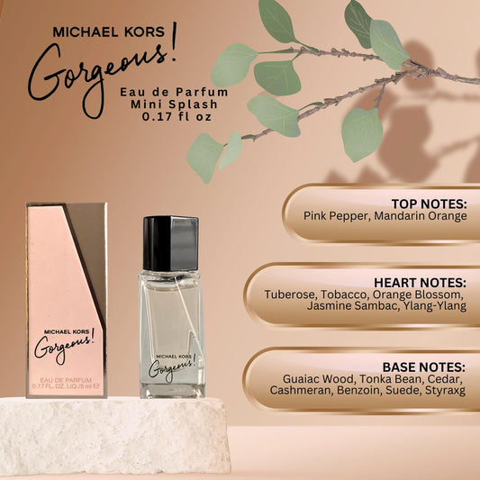 Cap detail of Michael Kors Gorgeous mini splash for easy application.