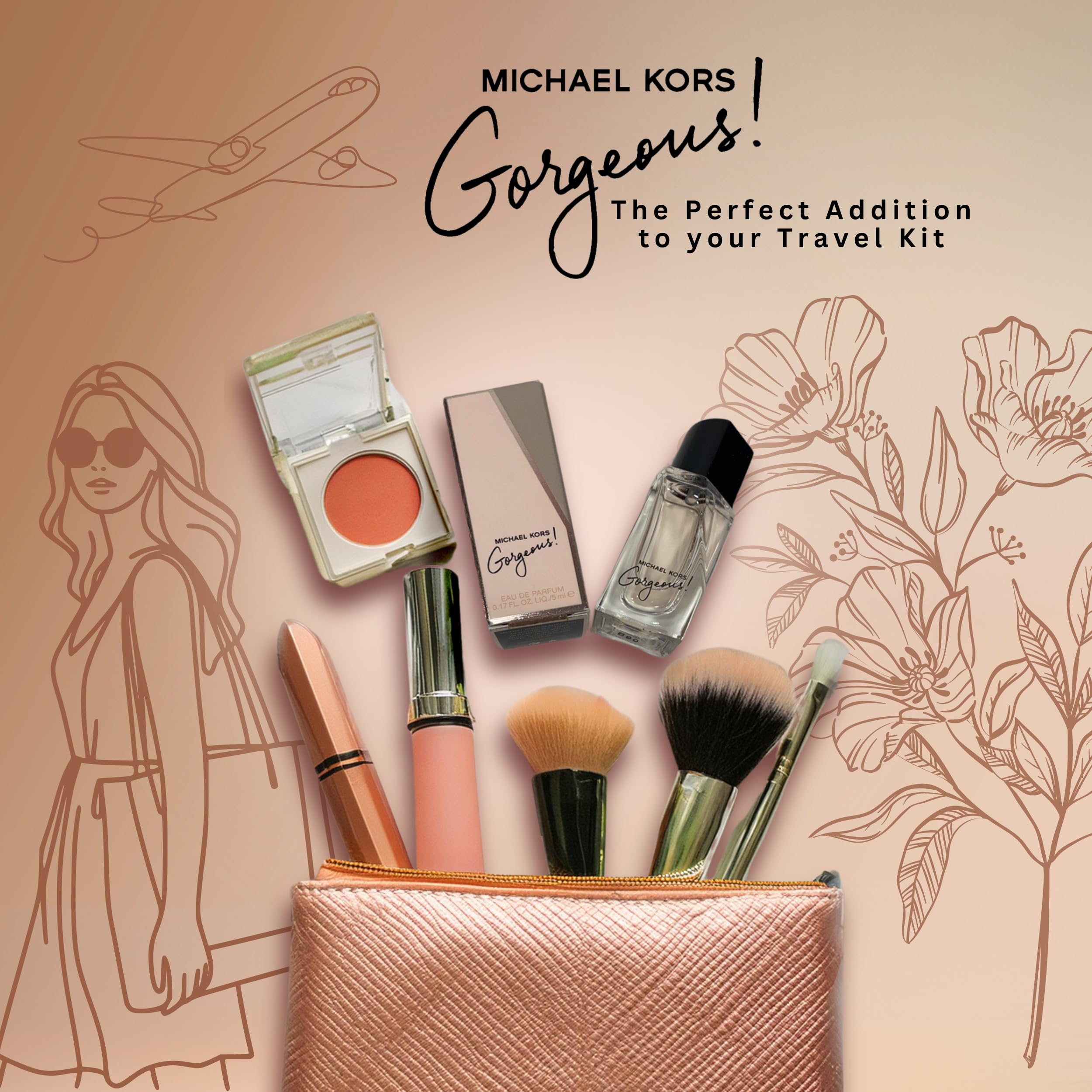 Compact packaging of Michael Kors Gorgeous mini splash.