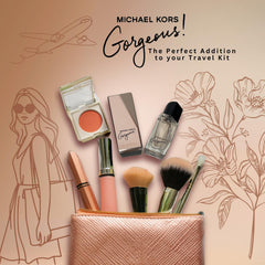 Compact packaging of Michael Kors Gorgeous mini splash.