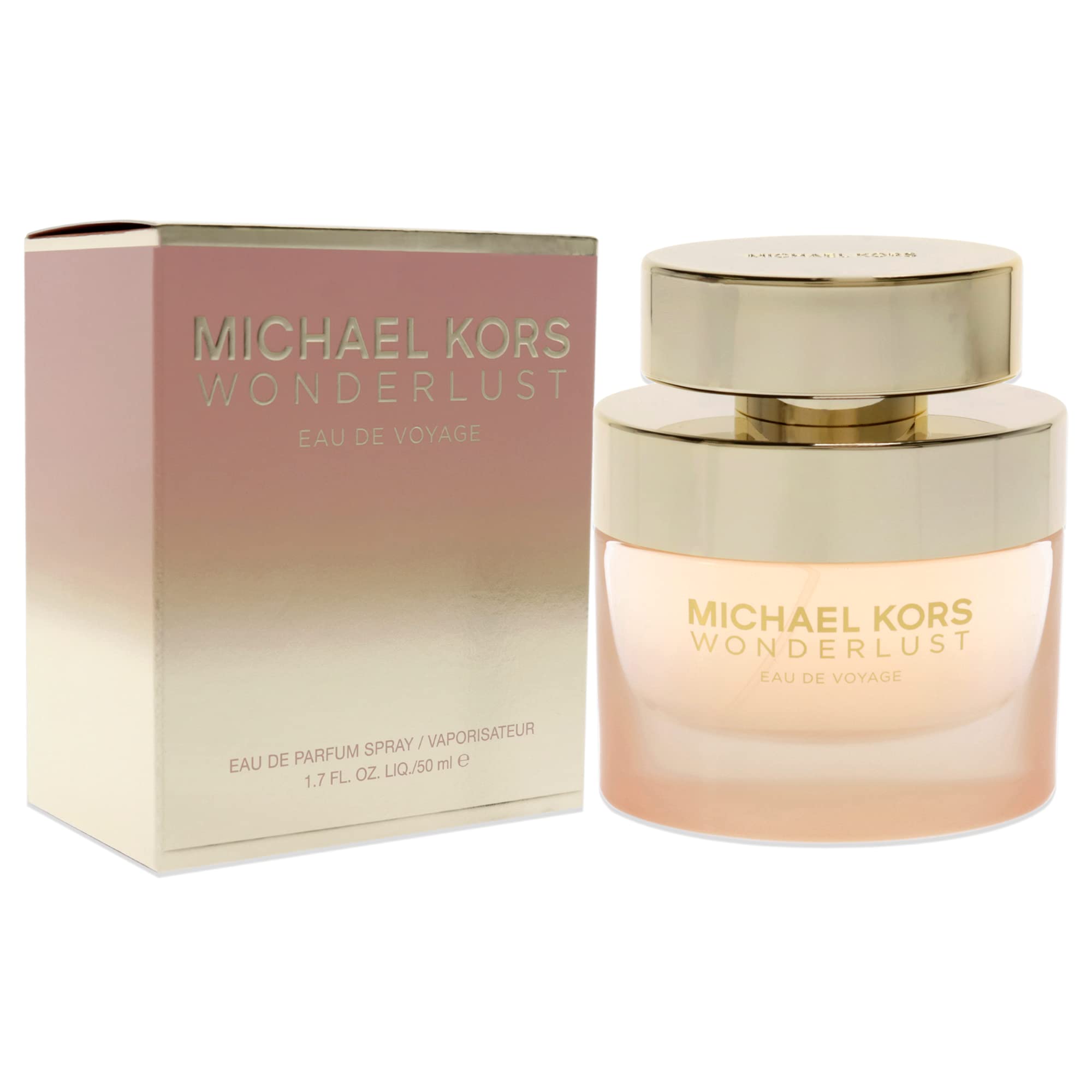 Michael Kors Wonderlust EDP cap closeup showing sleek design and premium feel.