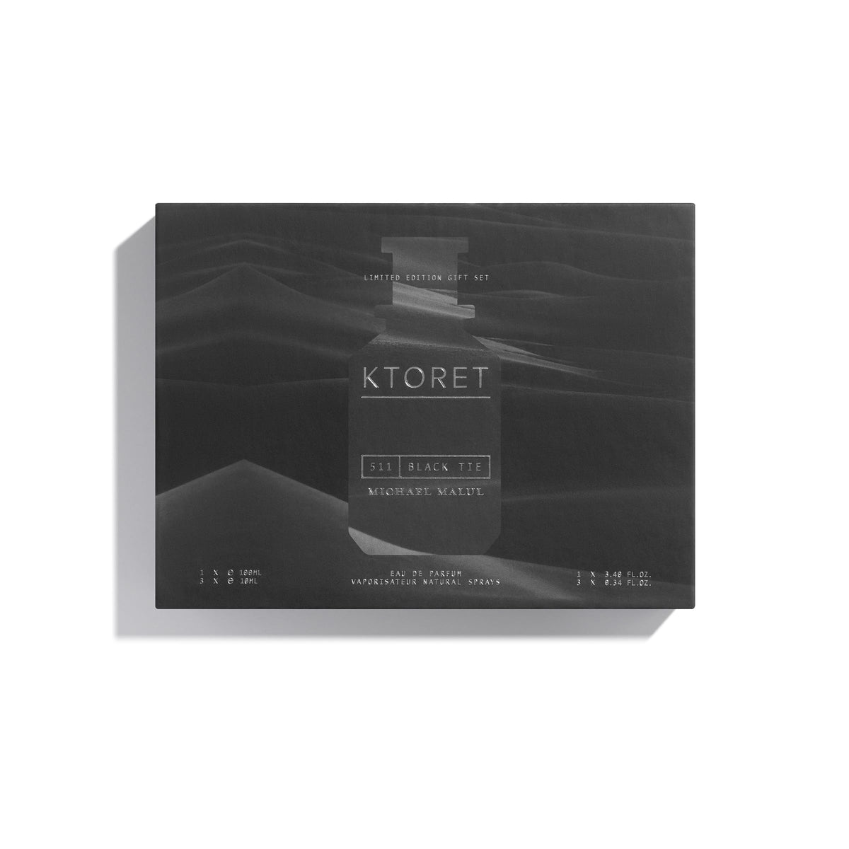 Michael Malul 511 Black Tie bottle front, ideal for elegant evening wear and gifting