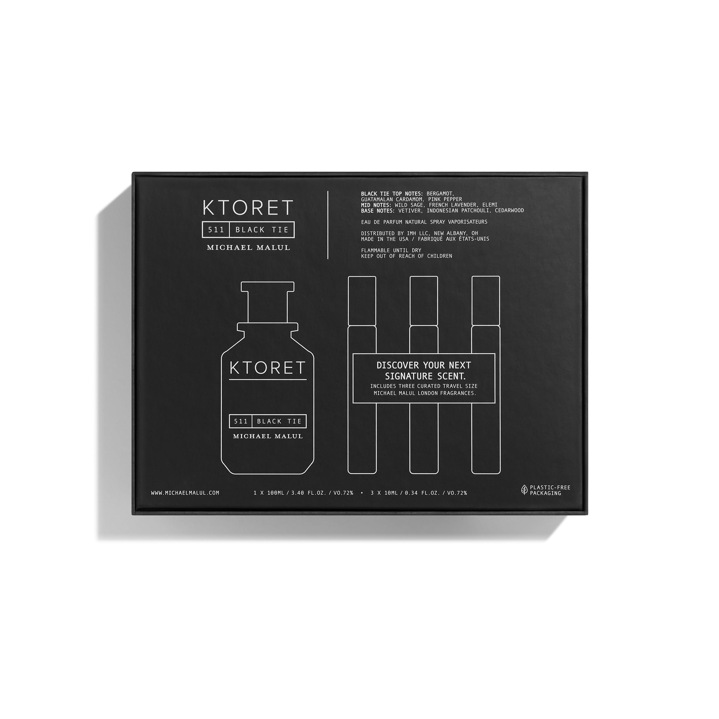 Michael Malul 511 Black Tie gift set packaging, a premium gifting presentation