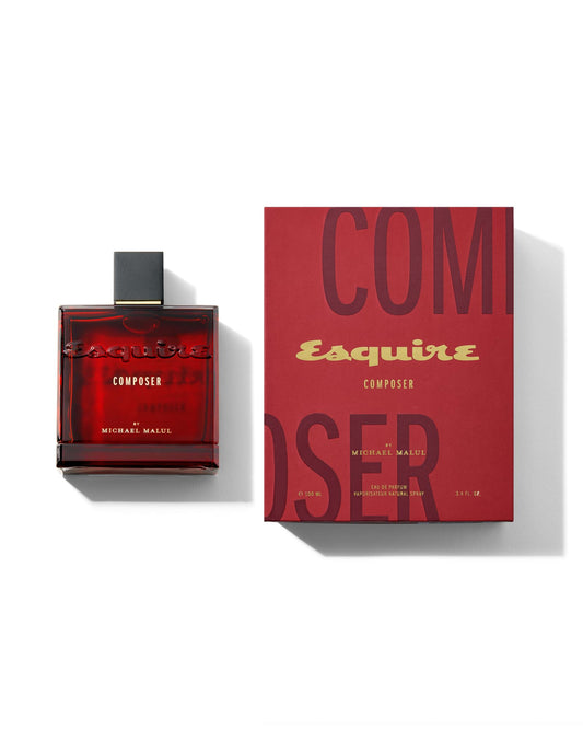 Michael Malul Composer Esquire bottle under dramatic light for evening occasions