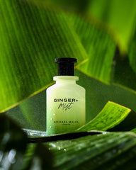 Michael Malul Ginger + Mist lifestyle shot—versatile scent for day and night.