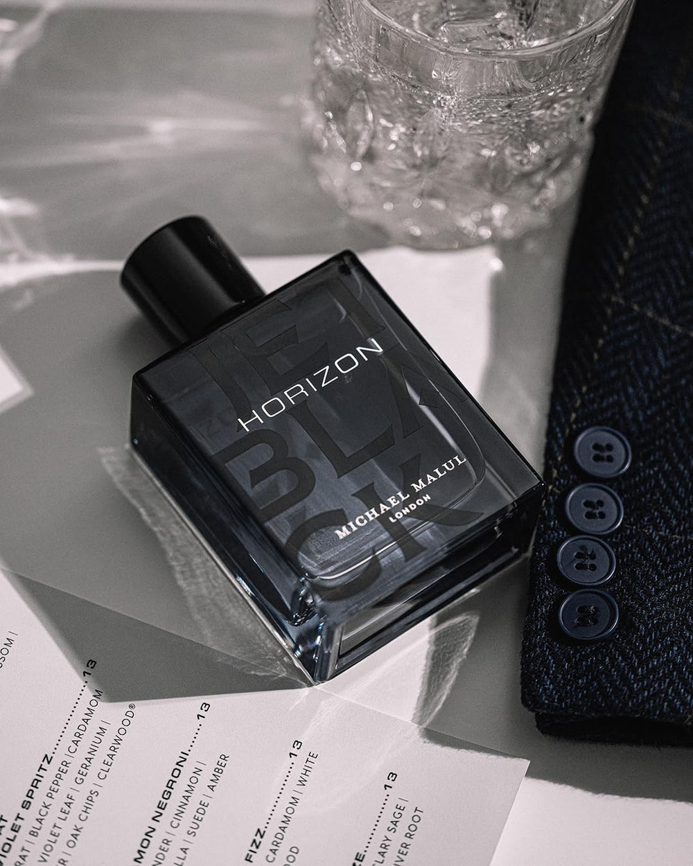 Michael Malul Jet Black Horizon worn with evening attire.