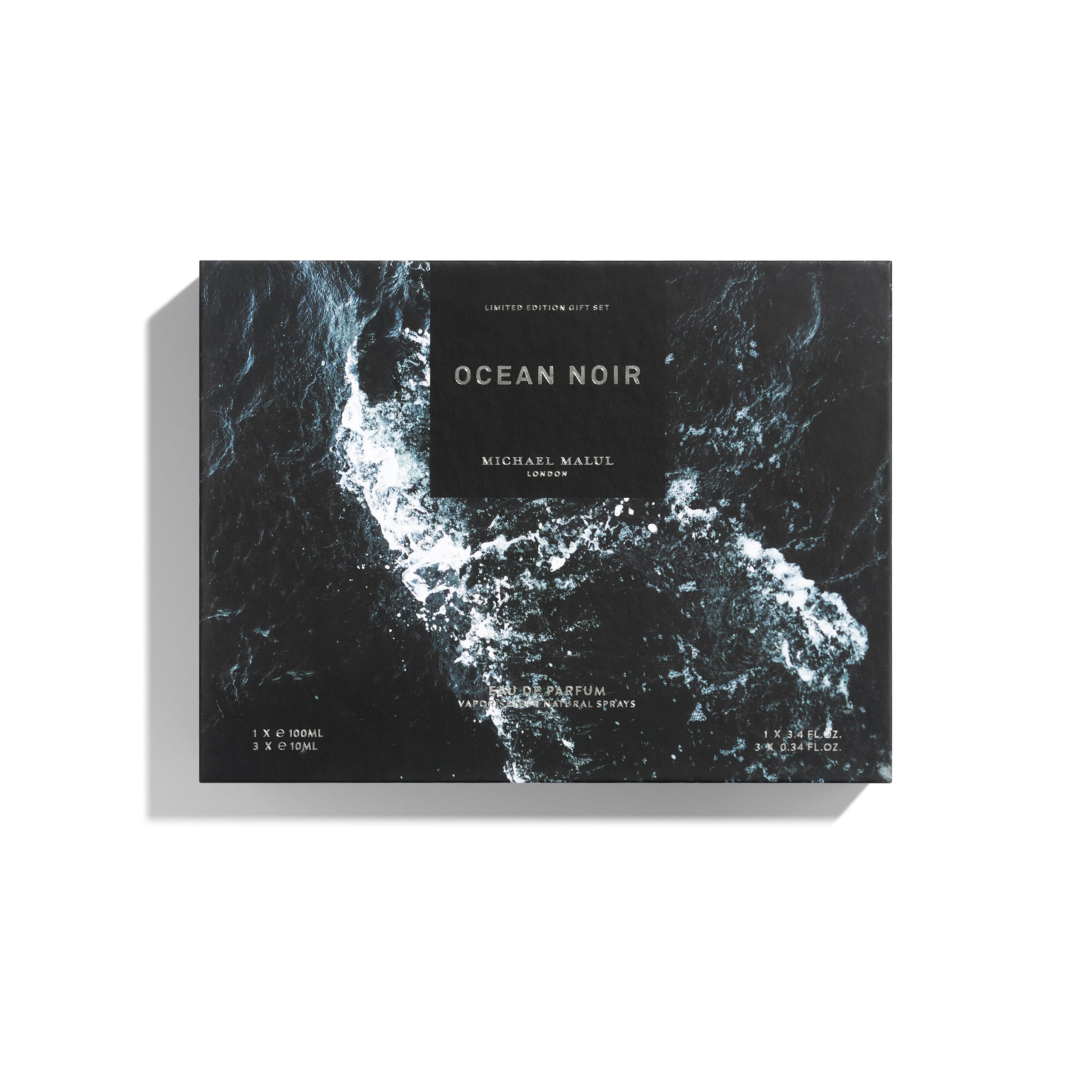 Michael Malul Ocean Noir 100ml bottle close-up, showcasing marine-inspired notes.