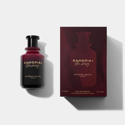 Michael Malul Sangria+Embers bottle side view evokes nightlife energy and confident style