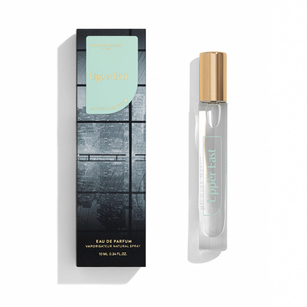 Michael Malul Upper East 10ml bottle on desk, adding polish to a busy day.