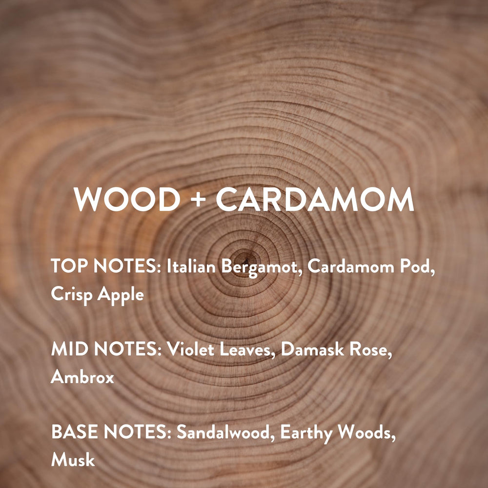 Sprayer action of Michael Malul Wood + Cardamom fragrance.