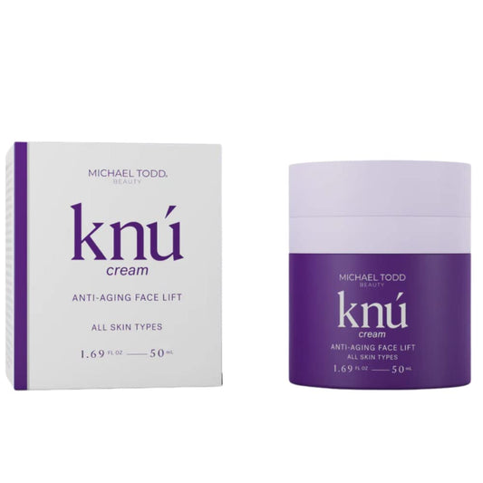 MICHAEL TODD KNU Cream jar close-up—rich texture for plump, hydrated skin.