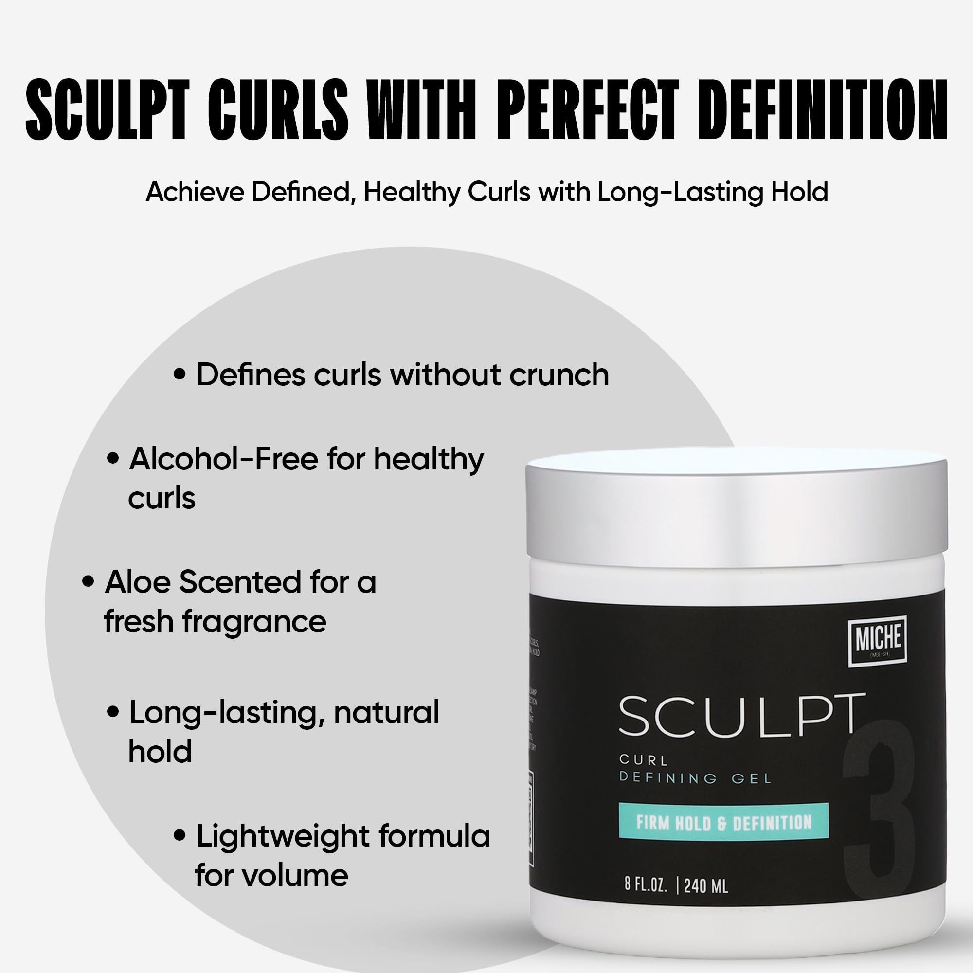 Miche Beauty Sculpt aloe vera ingredient highlights gentle hydration for curls.
