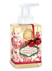 Michel Design Works Christmas Wonderland foaming hand soap with bunnies for gentle cleansing and moisturizing.