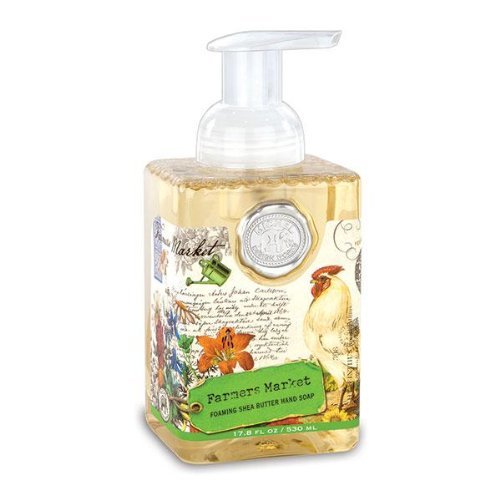 Michel Design Works Farmers Market foaming rooster soap bottle pour offers gentle cleansing with shea butter and aloe