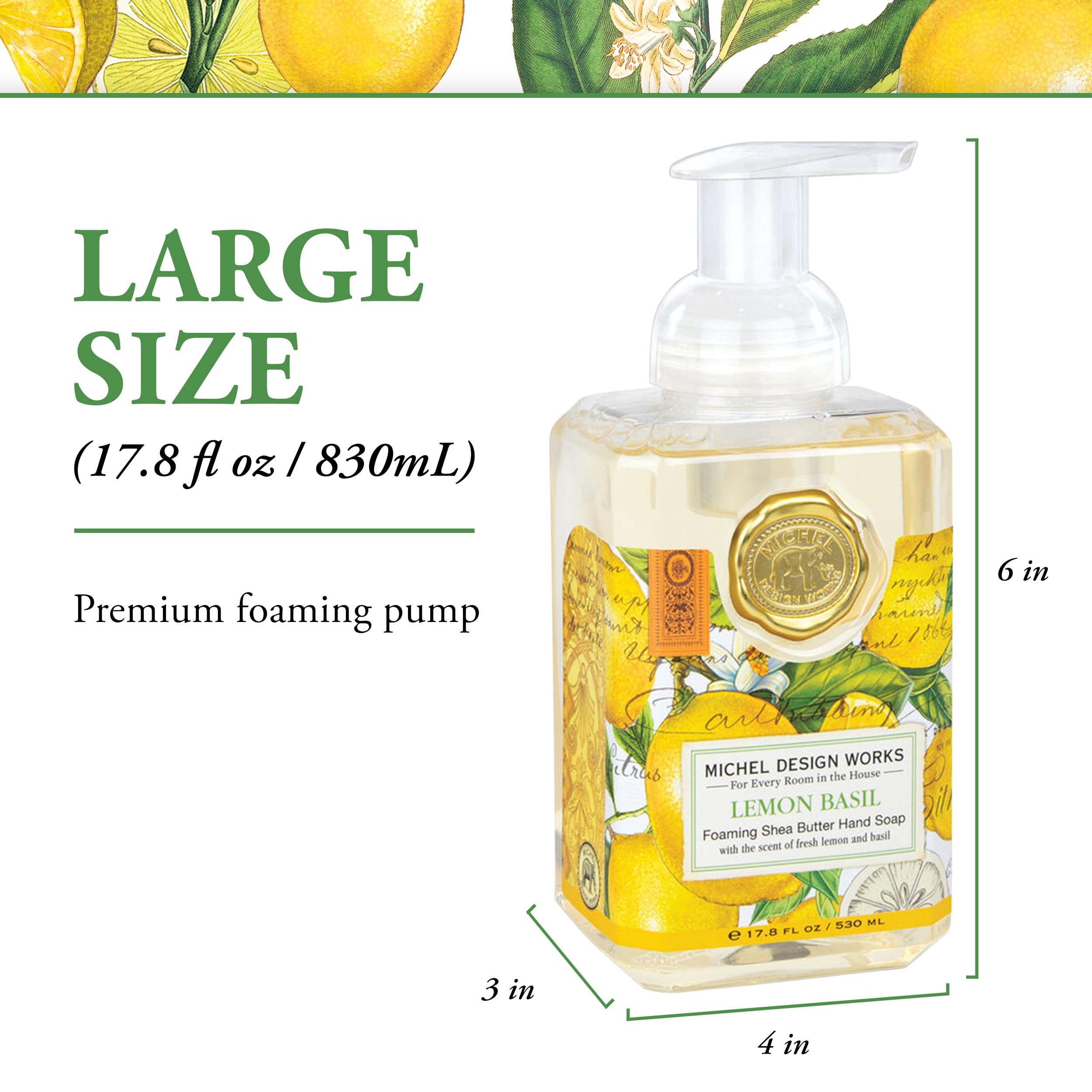Bathroom vanity with Lemon Basil soap scent