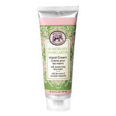 Michel Design Works Rosemary Margarita hand cream closeup, highlighting silky texture for dry skin.