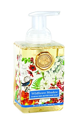 Michel Design Works Wildflower Meadow foaming hand soap bottle with pump and decorative label for stylish hand care