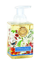 Michel Design Works Wildflower Meadow foaming hand soap bottle with pump and decorative label for stylish hand care