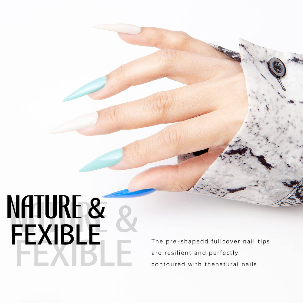 Michelle break-resistant nail tips maintain color and shape through wear