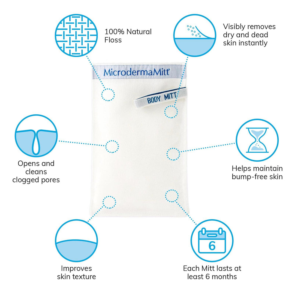 Spa-like bathroom setup featuring MicrodermaMitt for at-home exfoliation