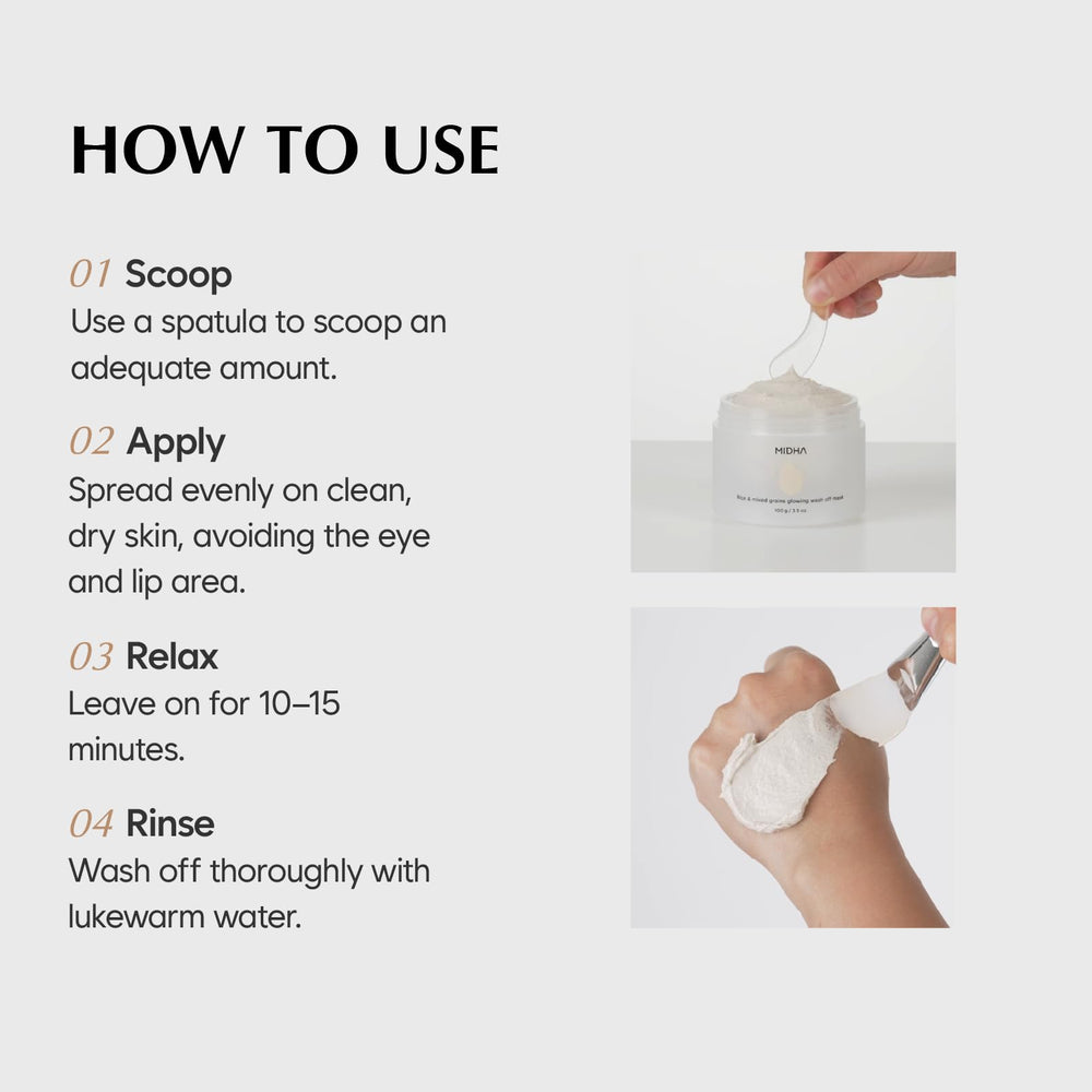 Mask being applied in a calm skincare routine