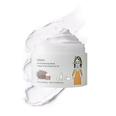 Midha Rice Mask creamy mud texture close-up for even spread.