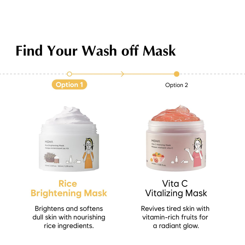 Midha Rice Mask radiant glow after use on skin.