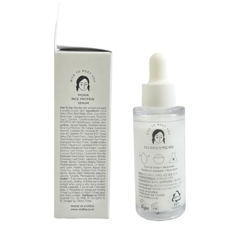 MIDHA Rice Protein Serum dropper pouring for smooth, even application