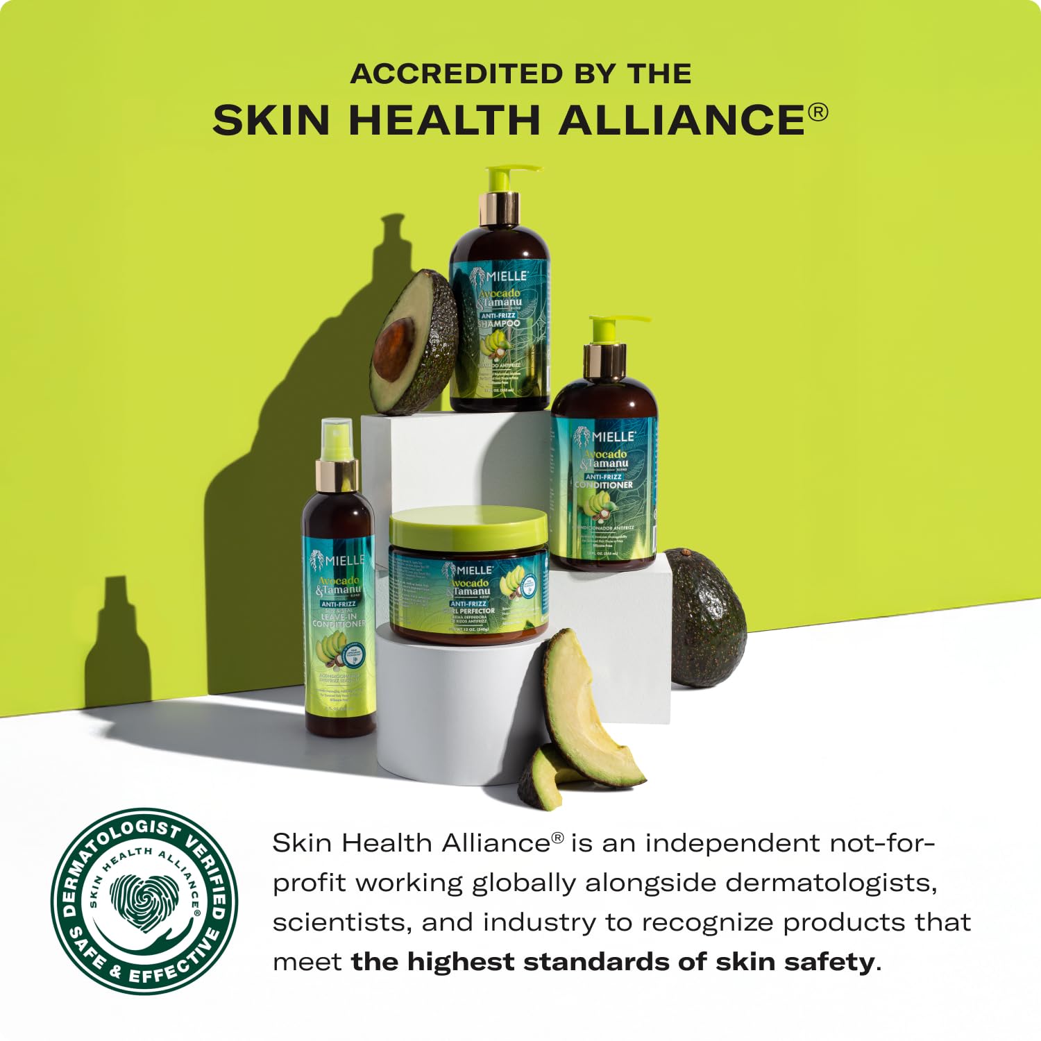 Mielle brand packaging highlights natural ingredients.